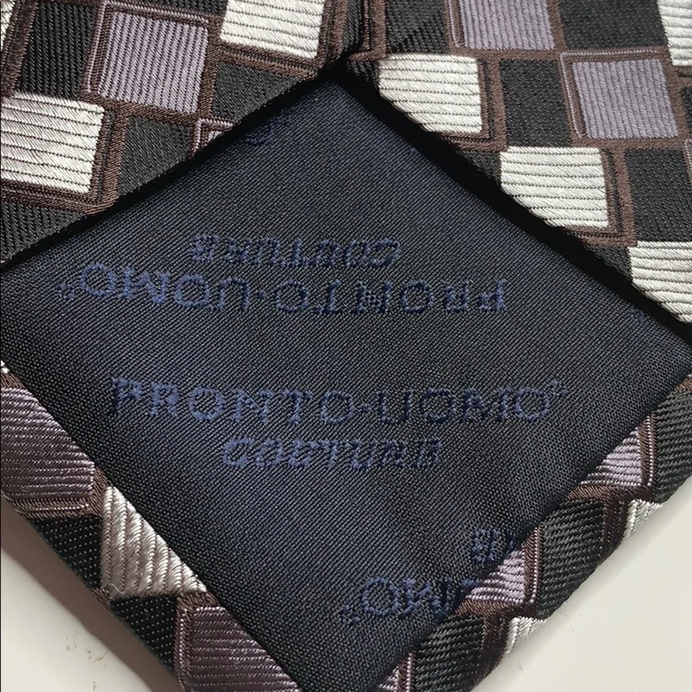 Pronto Uomo Couture - Black White Gray Tie